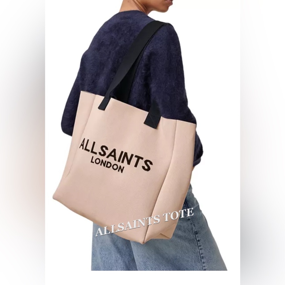 ALLSAINTS IZZY LARGE LOGO KNITTED TOTE BAG - Picture 3 of 16